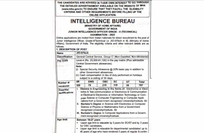 IB Recruitment 2023: Golden chance to get job in Intelligence Bureau without examination, more than 81,000 salary will be available, know others details