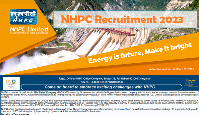 NHPC Recruitment 2023: Recruitment on many posts including engineer in Mini Ratna Company, salary will be up to 1 lakh 19 thousand