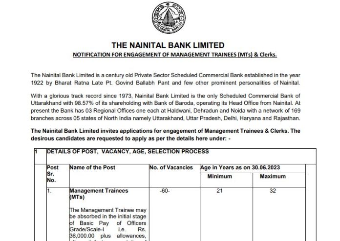 Bank Recruitment 2023: Golden chance to get job on the posts of Management Trainee and Clerk in this bank, will get 36000 salary, know the selection & other details