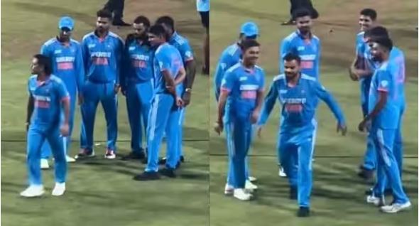 Virat Kohli, Ishan Kishan Engage In 'Mimicry Battle' After Team India's Asia Cup 2023 Win, Video Goes Viral Virat Kohli, Ishan Kishan Engage In 'Mimicry Battle' After Team India's Asia Cup 2023 Win, Video Goes Viral