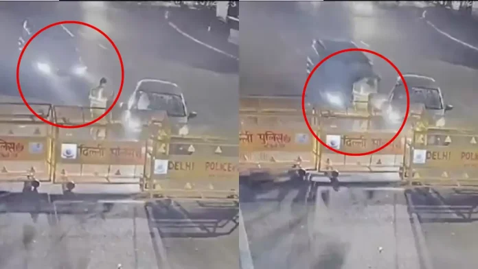 Shocking video: Delhi cop tossed in air after hit by speeding SUV in Connaught Place