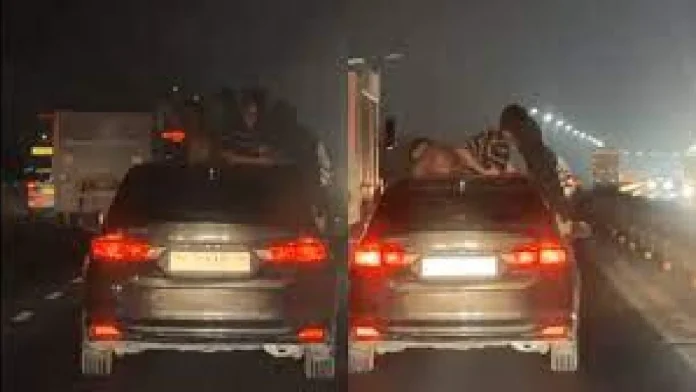 Viral Video Shows 4 Men Hanging Out Of Speeding Car, Bengaluru Police Takes Action