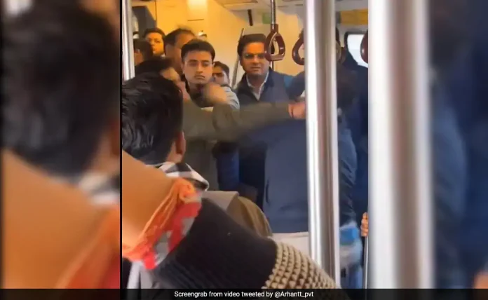 "Punches Are So Professional": Video Of Fight Inside Delhi Metro Is Viral