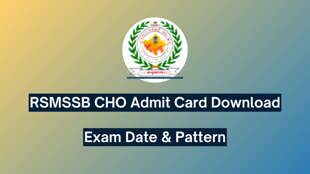 RSMSSB CHO Exam Date 2024: New date of Rajasthan CHO exam announced, exam will be held on this date in the next month