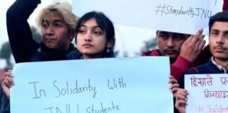 Hundreds of students march in JNU as protest against VC’s allegedly casteist remarks escalates sharply