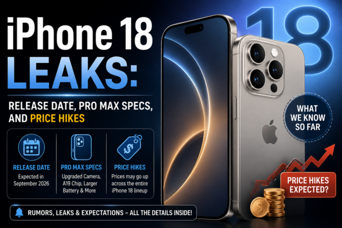 iPhone 18 Leaks: Release Date, Pro Max Specs, and Price Hikes