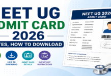 NTA Instructions: NEET UG Re Exam Admit Card Date 2026 and Scribe Deadlines