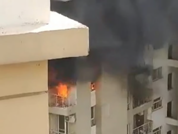 Noida high rise fire AC blast