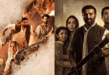 Batwara 1947 Teaser: Sunny Deol Returns to the Partition Era in Aamir Khan’s Emotional Historical Drama A dramatic cinematic teaser frame depicting a historical train platform covered in thick steam and shadows, evoking a intense mid-century period aesthetic.